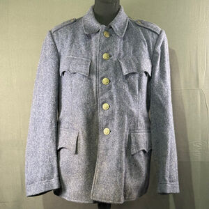 Swiss Army Jacket Men M WWII M40 Wool Field Cross Button Heritage Gray Blue VTG